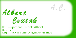 albert csutak business card